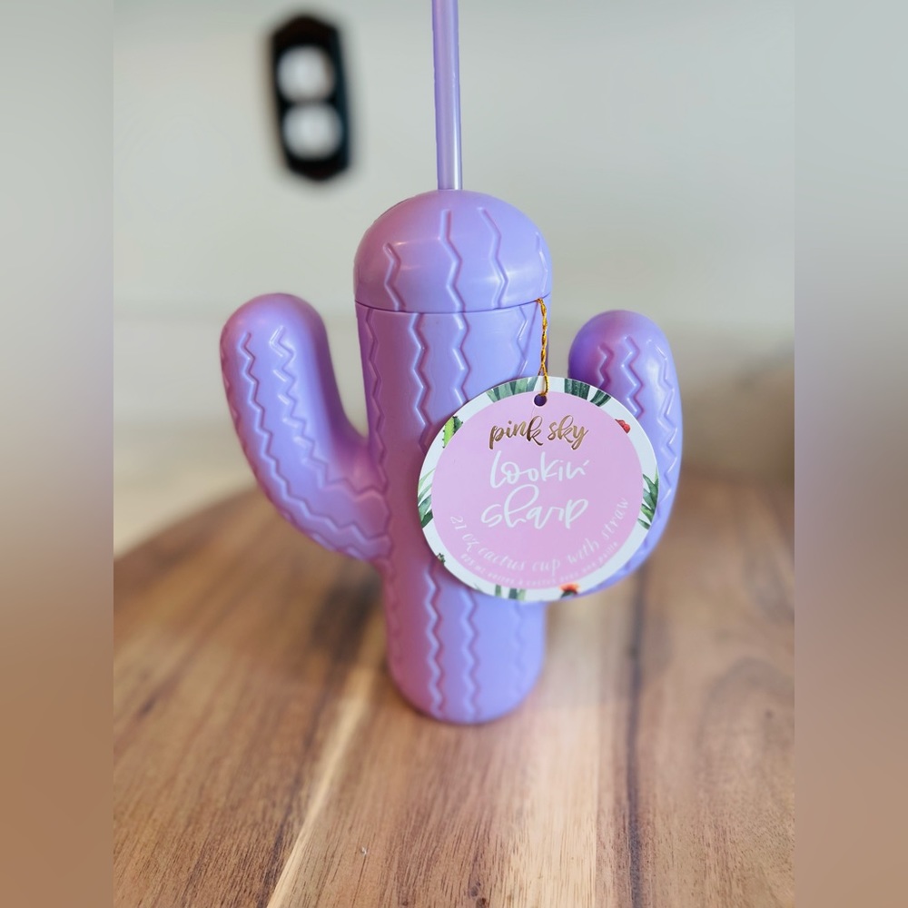 NEW FUN, FIT, FAB PINK SKY Cactus Cup w Straw 21oz Purple Lookin' Sharp
Tumbler